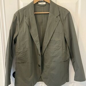 Buck Mason Blazer Jacket Men Large Chore Carry On Green Sport Coat EUC